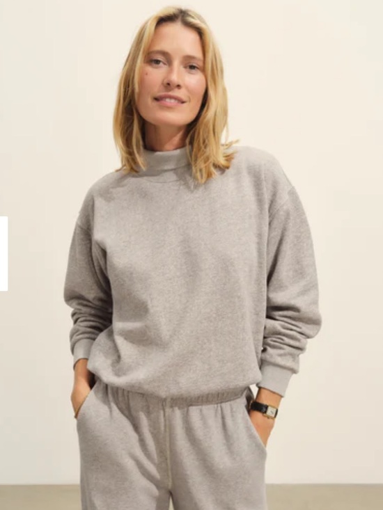Buck Mason Tops - Buck Mason vintage interloop mock neck pullover sweatshirt grey heather XS new